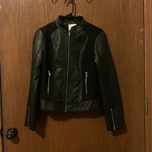 Black leather jacket